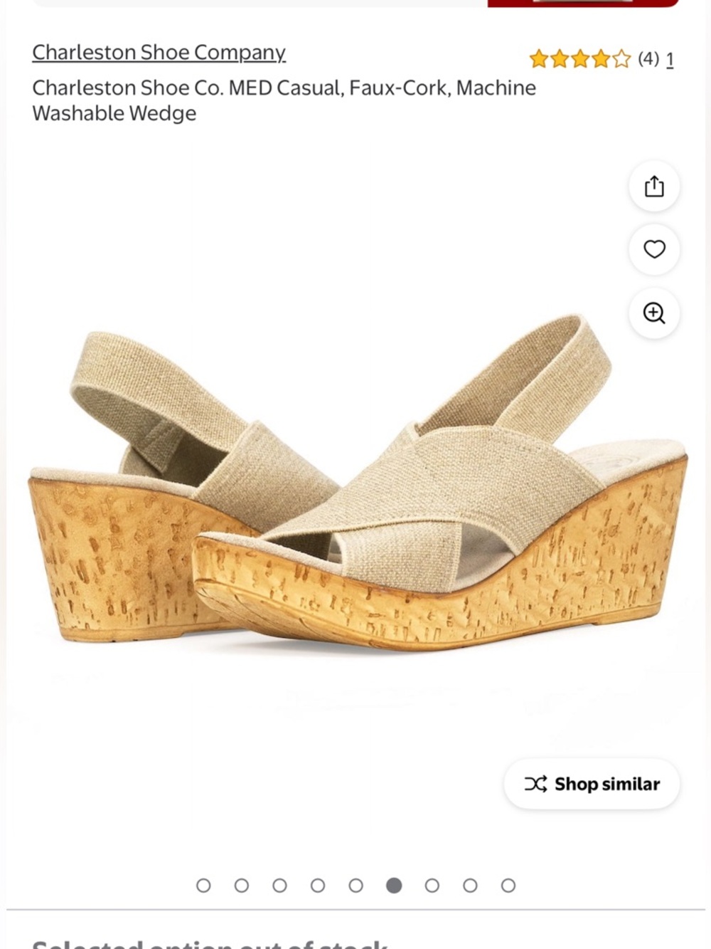 CHARLESTON SHOE CO. Beige Crossband Faux-Cork Wedge Sandals - 7